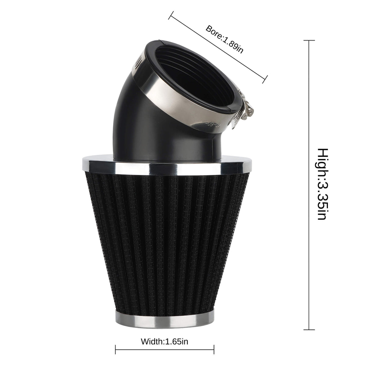 NIBBI Clip Angle Cone Black Air Filter