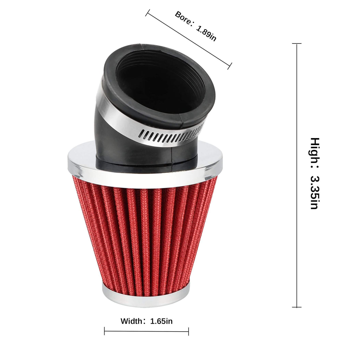 NIBBI Clip Angle Cone Red Air Filter
