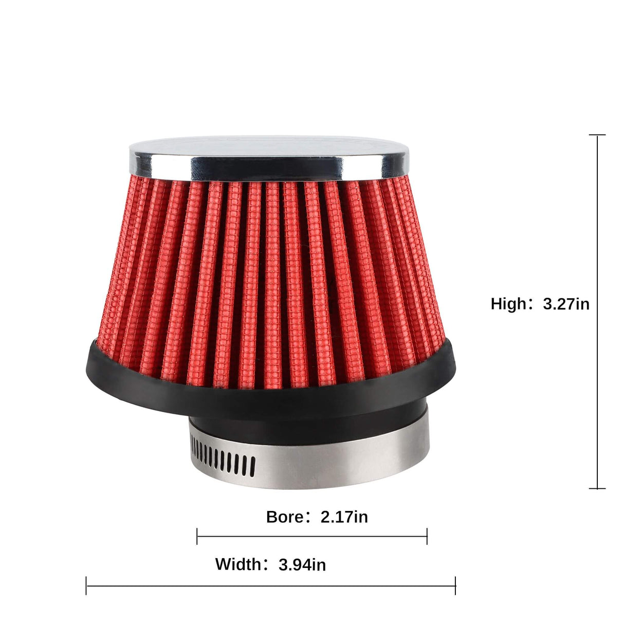 NIBBI Straight Type Oval Red Air Filter