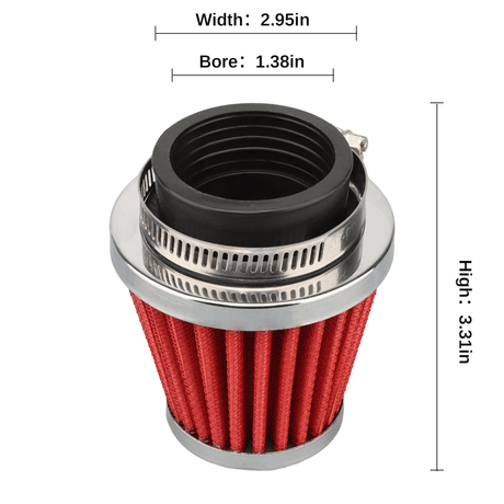 NIBBI Straight Type Round Tapered Red Air Filter
